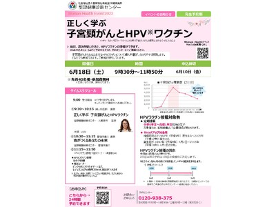 「Woman Health Event 2022」を6月18日（土）開催 　聖隷健康診断センターにて「正しく学ぶ子宮頸がんとHPV(※1)ワクチン」