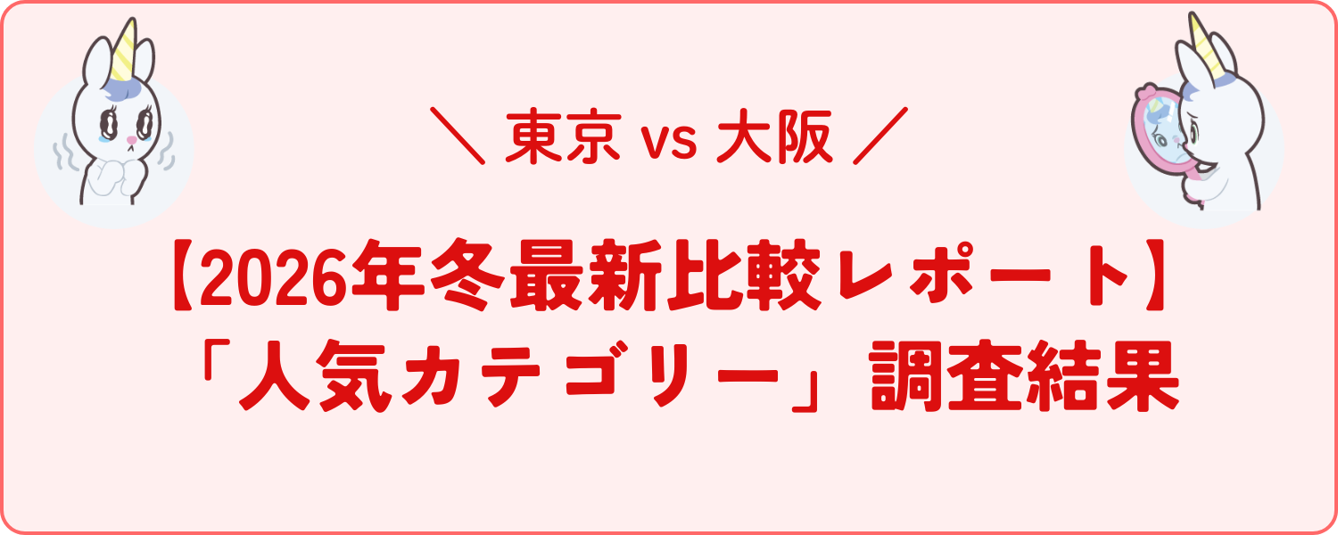 【2026年冬最新比較レポート】東京 vs 大阪！冬の美容整形「人気カテゴリー」調査結果を発表