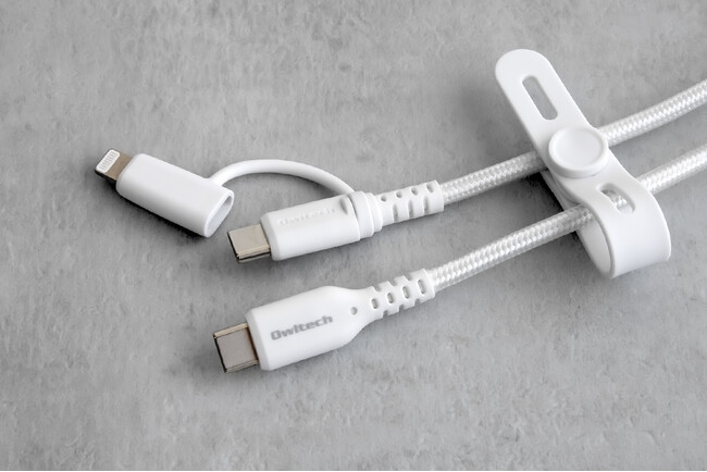 USB Type-CとしてもLightningとしても使える！PD60W対応の2in1超タフケーブル OWL-CBNCCL15-WHが発売。