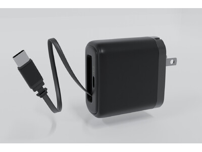 「ケーブル忘れた！」とおさらば。巻取りケーブル一体型AC充電器『OEC-APD65C2RG-BK』を発売