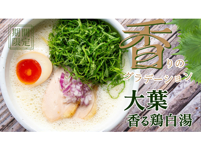 【鶏白湯ラーメン 白鶏舎（ハッケイシャ）】濃厚×爽快の衝撃。初夏を彩る期間限定メニュー「大葉香る鶏白湯」が5月7日より新登場！