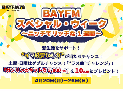 BAYFM�u�X�y�V�����E�E�B�[�N �`�j�b�`�Ń��b�`��1�T�ԁ`�v�J�Ò��I�T���͍��؃_�u���`�����X�I�u�h���X�ȁh�`�������W�I�v�ŃK�\�����̃M�t�g�����Q�b�g�I