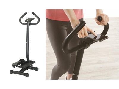 お家で手軽に健康カラダづくり。スマホスタンドが付いたL’CREST　ハンドル付きスウィングステッパー