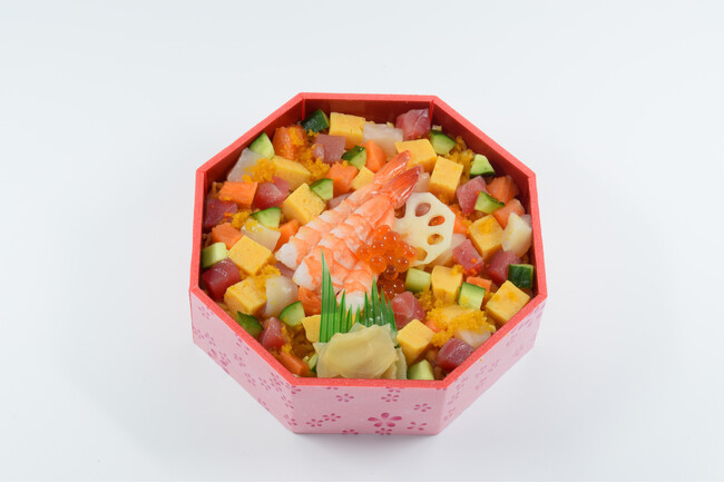 【古市庵】はまぐりや海老を彩りよく盛り込んだちらし寿司をはじめ、多彩なひな祭商品をご用意しております！