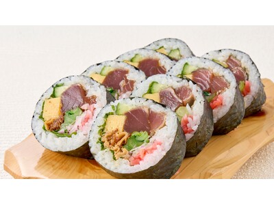 高知県の郷土料理を更なる高みへー藁焼き鰹のたたきを使用したオリジナル巻き寿司「梅の花の土佐巻き」4月より販売開始