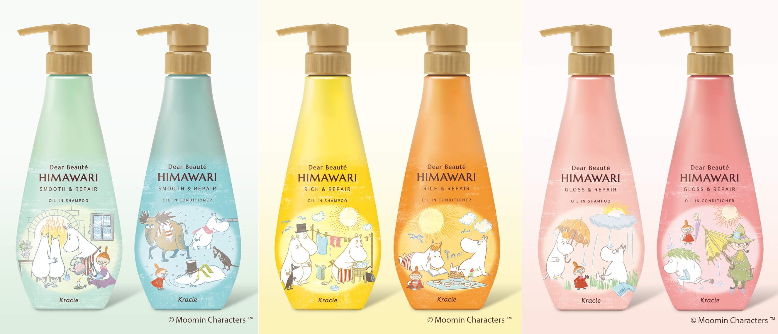 「ディアボーテHIMAWARI」から「ムーミン」コラボ限定商品を発売！３ラインのシャンプー・コンディショナーがスケッチ風のクラフト感のあるデザインに