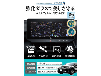 新型 ハリアー 80系 (HARRIER) 12.3インチカーナビ画面を傷や指紋から守る便利グッズ「カーナビ守る君 ガラスフィルム」内装カスタムにおすすめのアクセサリー。納車前の準備に