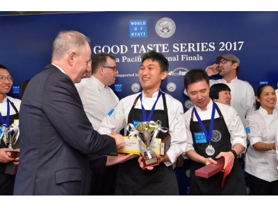 ハイアットがグループの料理人育成を目的とした料理コンペティション「THE GOOD TASTE SERIES」アジア太平洋地区決勝戦で、「パーク ハイアット 東京」の杉崎智也が優勝