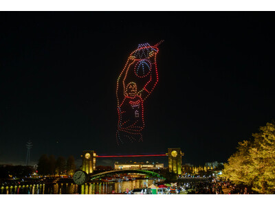 富山グラウジーズ×富岩運河環水公園 初のドローンショー「TOYAMA Night Canvas」を開催し、観覧者7,000名から大きな歓声