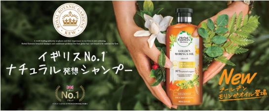イギリスNo.1 (*1)ナチュラル発想シャンプー「ハーバルエッセンス ビオリニュー」から「ゴールデンモリンガオイル(*2)」登場＜2019年11月2日（土）より新発売＞