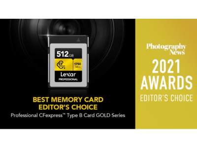 Lexar Professional CFexpress Type-B、海外誌Photography NewsにおいてBest Memory Card - Editor's Choice受賞