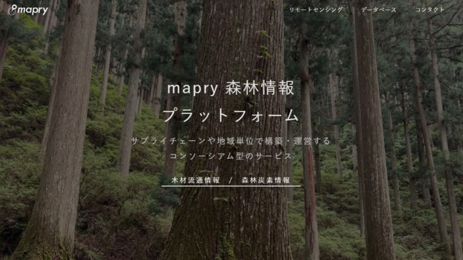 地域やサプライチェーンごとに木材流通・森林炭素プラットフォームを構築・運用する「mapry 森林情報プラットフォーム構築サービス」をリリース