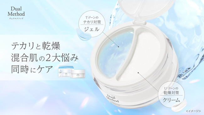 混合肌向けブランド「Dual Method(デュアルメソッド)」からその日の肌に合わせて自由にカスタマイズできる「混合肌用ジェル＆クリーム」登場。