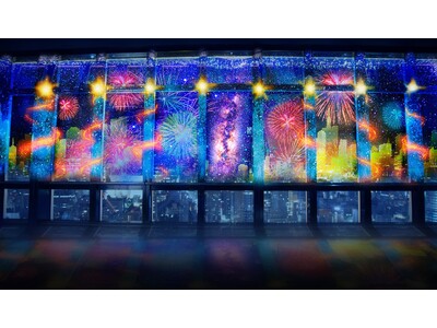 東京タワー×ネイキッド 夏限定!150mの夜空に咲くデジタル花火のマッピングショー