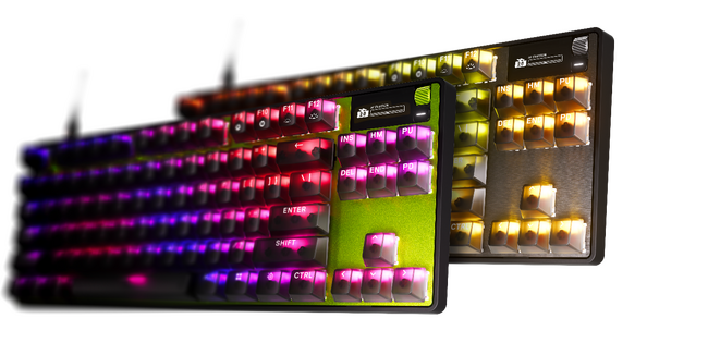 �V���ȁuSpeed & Control�v�X�C�b�`�𓋍ڂ��A�v���C�X�^�C���ɍ��킹�����슴�������BApex Pro TKL Gen 3�̌��胂�f���uCyber�v�uSteel�v�𔭕\