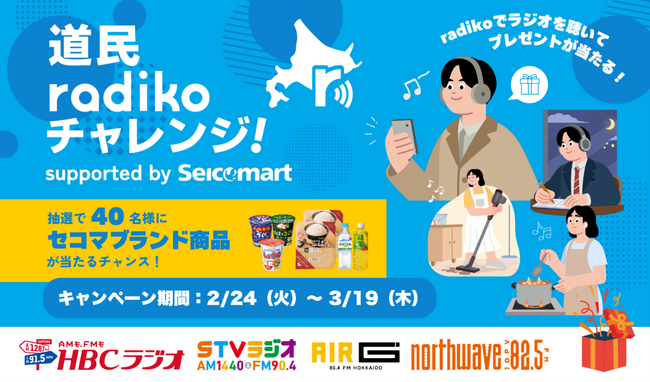 北海道民放ラジオ4局合同キャンペーン「道民radikoチャレンジ」第二弾がスタート!