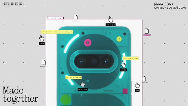 Nothing、コミュニティの創造力と一緒に作ったPhone (3a) Community Editionを発表