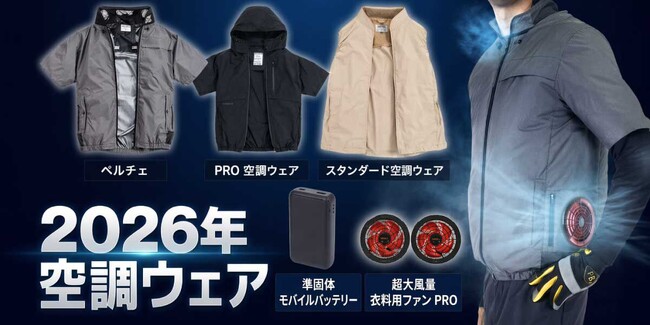 最大-23℃の冷却を実現、ペルチェデバイス搭載の空調ウェア好評発売中