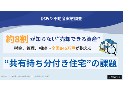 【約8割が知らない"売却できる資産"】全国845万戸の”共有持ち分付き住宅”の持つ課題とは | 訳あり不...