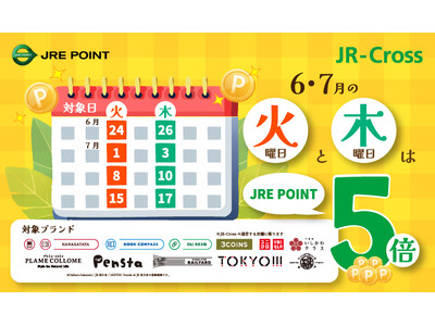 「JRE POINT 5倍」 キャンペーン！！「火曜日・木曜日」はJR-Cross 専門店がおトク！