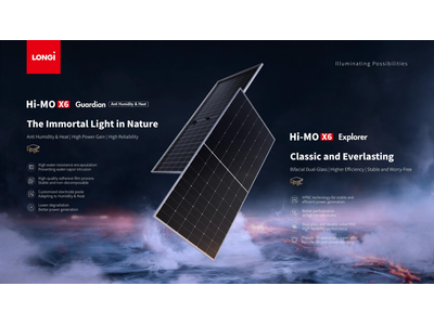 LONGi、太陽光パネル「Hi-MO X6」に両面発電・ダブルガラスモデルを投入