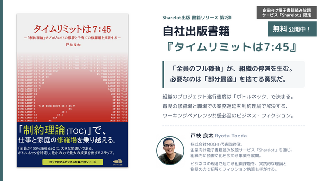 企業向け電子書籍読み放題サービス「Sharelot」、20分で読めるビジネス短編小説『タイムリミットは7:45』を提供開始