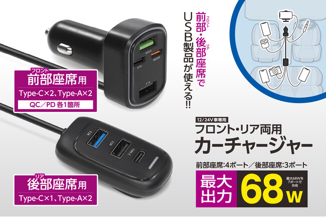 カー用品ヲタク必見！シガーソケット1本で車内に給電システム構築。ポート不足知らずの「カーチャージャー」が6月新発売