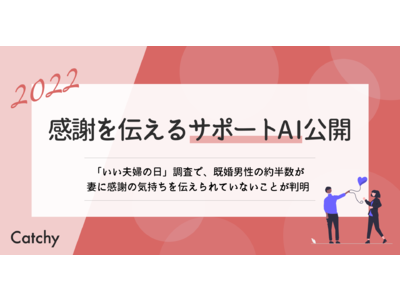 いい夫婦の日に感謝を伝えるサポートAIを公開。既婚男性の半数が妻に感謝を伝えられていないとの結果