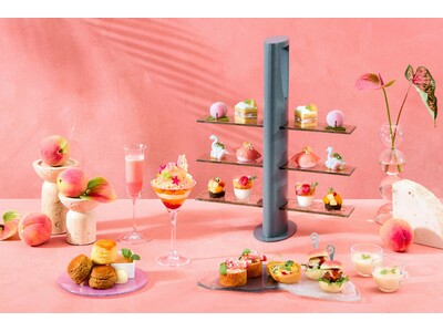 フレッシュの桃を使った“ピーチパルフェ”が主役 桃づくしアフタヌーンティー