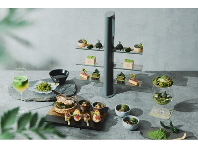 新緑の京都を“抹茶の箱庭”で堪能するアフタヌーンティー“七五三石組”を表現するテラリウム風パルフェや、愛...