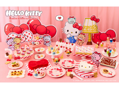 ハローキティとキティのことが大好きなタイニーチャムとのかわいいが詰まった リボンモチーフのコラボスイーツビュッフェ「HELLO KITTY RIBBON RIBBON Sweets Buffet」