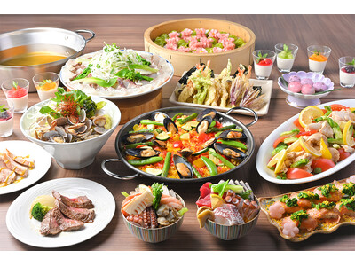 神戸元気サーモンのあぶり寿司 、瀬戸内産鯛のしゃぶしゃぶなど、旬の地元食材を使用した豪華バイキングが2,...