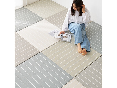 【新発売】パステルカラーで、お部屋を「やさしく」彩る。水拭きできてカビにくい、かわいい樹脂置き畳「コトリナ」が登場。