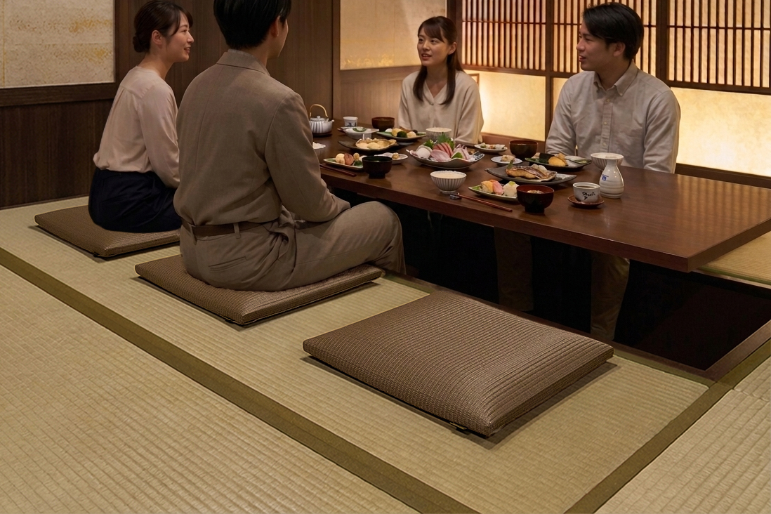 梅雨・夏の飲食店に「究極の清潔感」を。座席のニオイを消臭する、純国産『樹脂畳クッション楽座（らくざ）』導入で、お客様に選ばれる快適な座敷席へ。