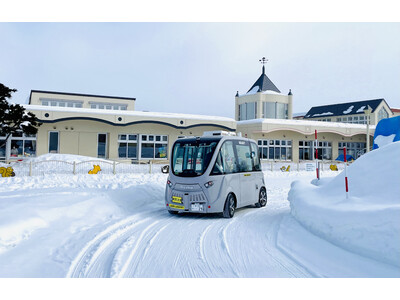 北海道の東川町において雪道での自動運転バスの試運行を実施