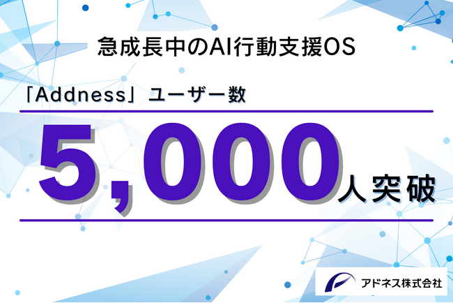 アドネス株式会社、AI行動支援OS「Addness」のユーザー数が5,000人を突破