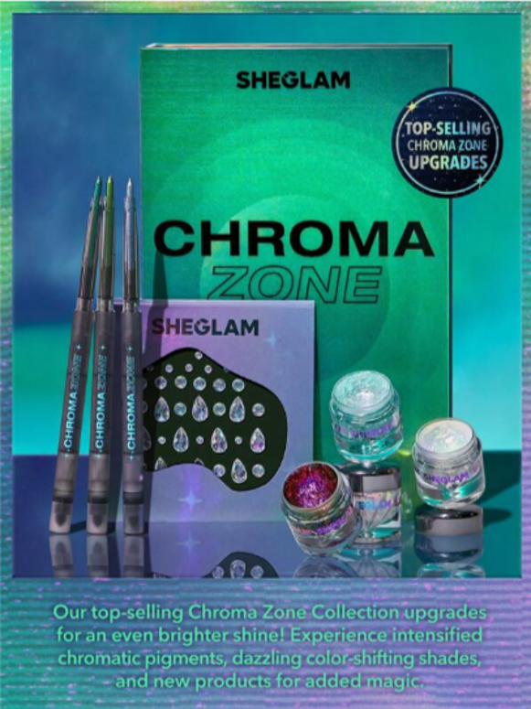 「SHEGLAM」のベストセラー商品「Chroma Zone」の第2弾『Chroma Zone 2.0』より、濃密な発色と繊細なラメが煌めく計6商品が登場！