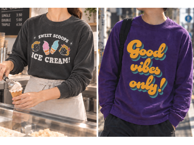 1点からスマホで簡単デザイン！オリジナルプリント.jpにヴィンテージ風長袖Tシャツが登場