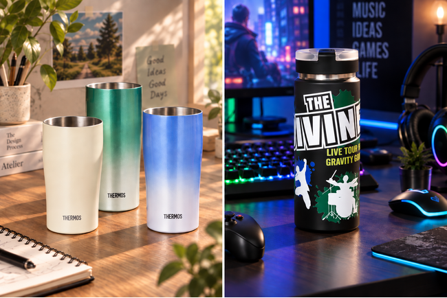炭酸水筒&サーモスタンブラーを1点から!オリジナルプリント.jpに4種ドリンクウェアが登場