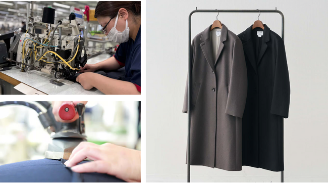 制服の「3年間、美しく着続ける」技術を大人の女性へ。老舗学生服メーカーのカンコー学生服がこだわり抜いて仕立てた「チェスターコート」～国内アパレル生産1.1%時代に、日本の工場と職人を守る新たな挑戦～