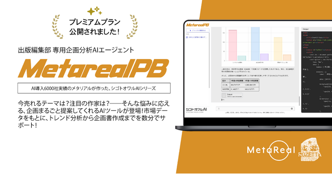 出版業界に革命到来。月5万円で編集業務が劇的変化する想像を超えたAIパートナー「Metareal パブリッシング(Metareal PB)」プレミアムプラン6/23より提供開始