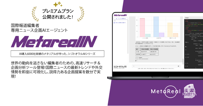 「Metareal IN」プレミアムプラン、7月1日始動月額5万円で1日20回・月200回のAI分析が報道を再定義