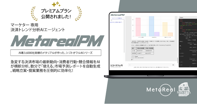 決済市場の常識を刷新するAI分析「Metareal ペイメント(Metareal PM)」プレミアムプラン7/14提供開始