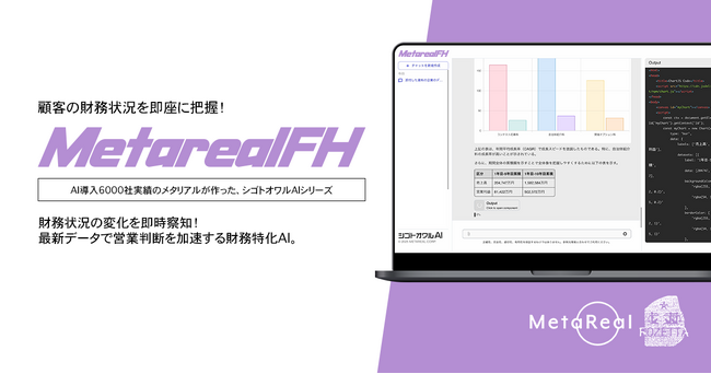 【メタリアル・グループ】法人顧客の財務健全性リアルタイム速報AIエージェント「Metareal ファイナンスヘルス(Metareal FH)」9/4提供開始