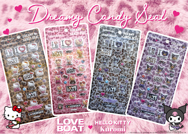 「LOVEBOAT」と「ハローキティ」「クロミ」のぷっくり立体感が可愛い「Dreamy Candy Seal（ドリーミーキャンディシール）」が新発売！