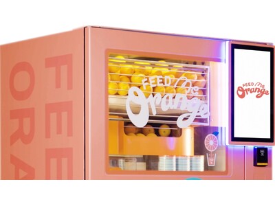 フレッシュな搾りたてオレンジジュースがたのしめる自動販売機「Feed ME Orange」が中部エリアに...