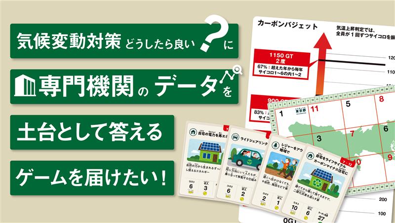 「気候変動対策、何をすれば？」その答えがゲームに。専門機関のデータに基づき楽しく学ぶ『カーボンバジェットゲーム』、製品化を目指しクラウドファンディングを開始。