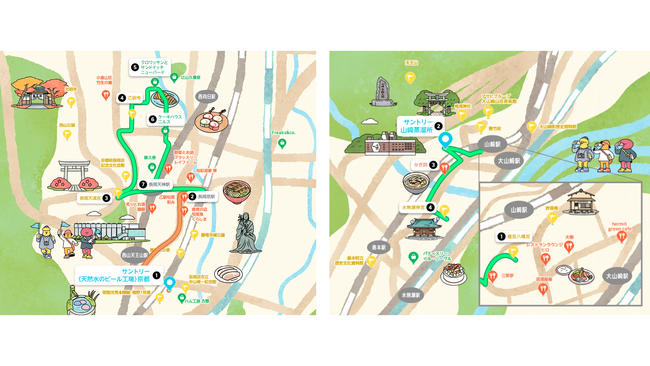 サントリー工場見学オフィシャルサイト「ファクトリップ」がイラストデジタルマップ「ファクトリップMAP」としてStrolyに登場！