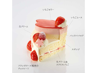 札幌の洋菓子きのとや【春のお祝いに】いちごの美味しさたっぷりのさくらが大きく花咲く、春を感じるデコレーション「さくらフレーズ」が４月限定で登場