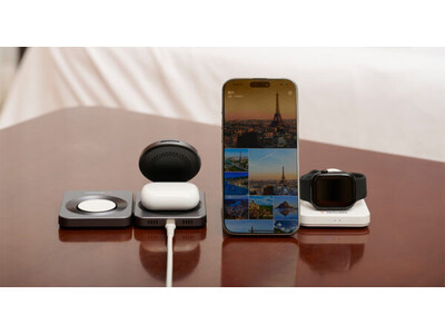【Verbatim】バーベイタム Qi2規格対応 3-in-1 折りたためてコンパクトなワイヤレス充電器を発売